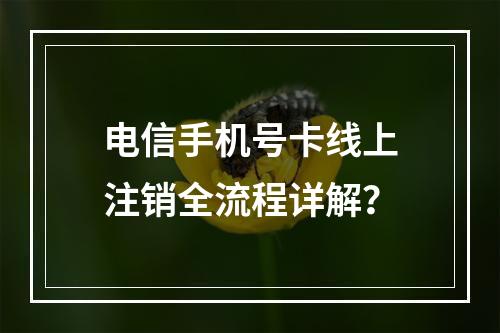 电信手机号卡线上注销全流程详解？