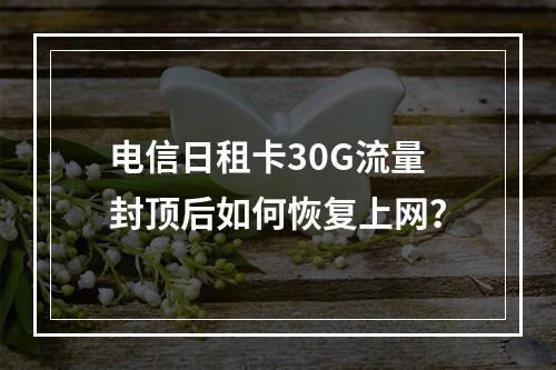 电信日租卡30G流量封顶后如何恢复上网？