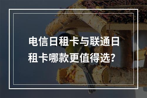 电信日租卡与联通日租卡哪款更值得选？