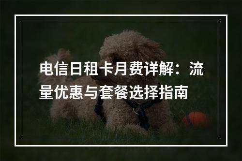 电信日租卡月费详解：流量优惠与套餐选择指南