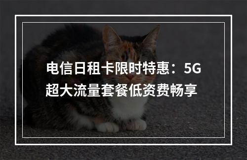 电信日租卡限时特惠：5G超大流量套餐低资费畅享