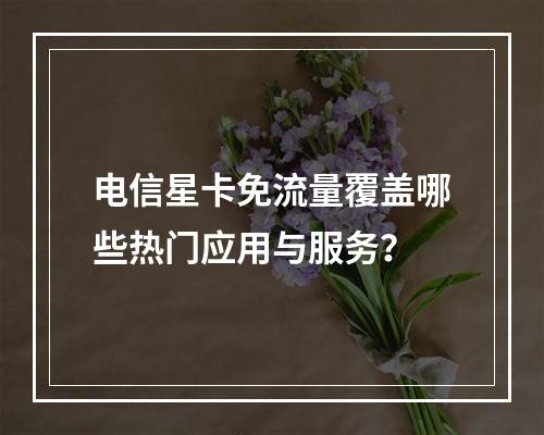 电信星卡免流量覆盖哪些热门应用与服务？