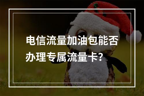 电信流量加油包能否办理专属流量卡？