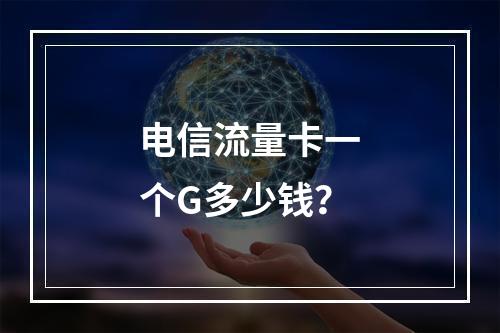 电信流量卡一个G多少钱？