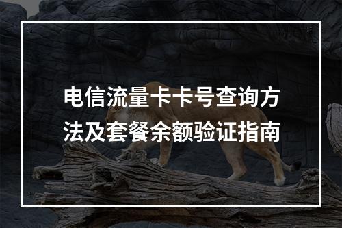 电信流量卡卡号查询方法及套餐余额验证指南