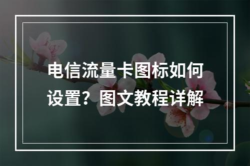 电信流量卡图标如何设置？图文教程详解