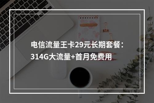 电信流量王卡29元长期套餐：314G大流量+首月免费用