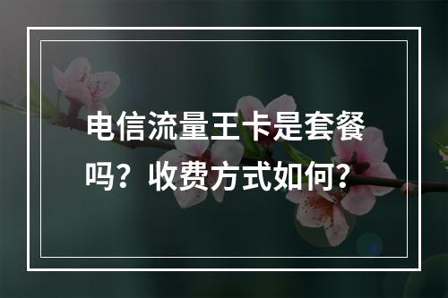 电信流量王卡是套餐吗？收费方式如何？