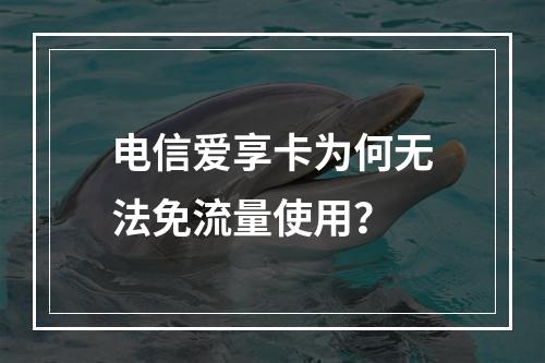 电信爱享卡为何无法免流量使用？
