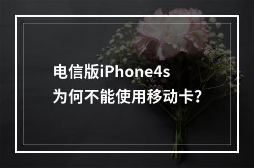 电信版iPhone4s为何不能使用移动卡？