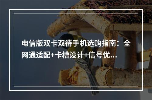 电信版双卡双待手机选购指南：全网通适配+卡槽设计+信号优化
