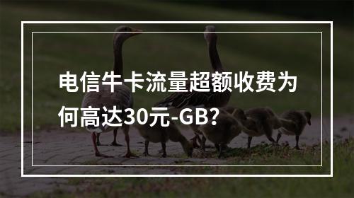 电信牛卡流量超额收费为何高达30元-GB？