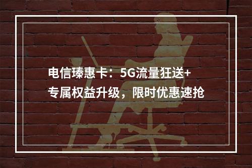 电信瑧惠卡：5G流量狂送+专属权益升级，限时优惠速抢