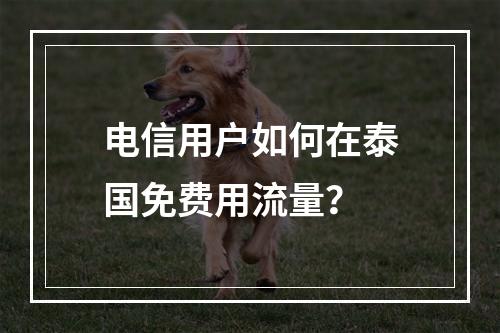电信用户如何在泰国免费用流量？