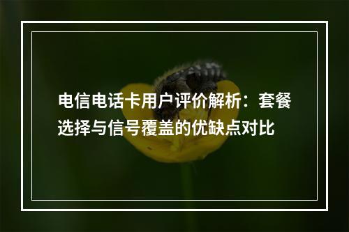 电信电话卡用户评价解析：套餐选择与信号覆盖的优缺点对比