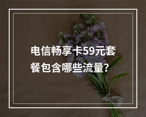 电信畅享卡59元套餐包含哪些流量？