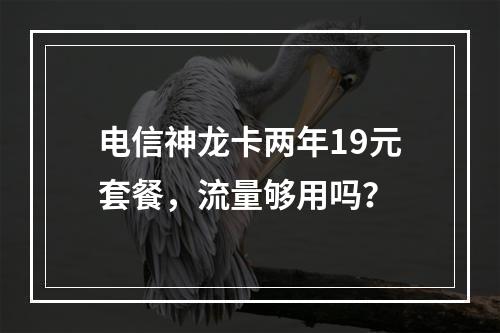 电信神龙卡两年19元套餐，流量够用吗？