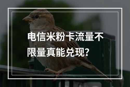 电信米粉卡流量不限量真能兑现？