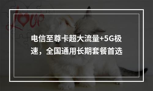 电信至尊卡超大流量+5G极速，全国通用长期套餐首选