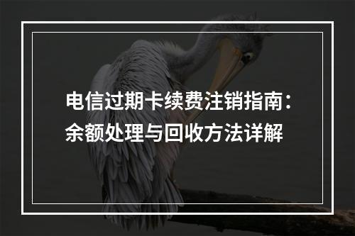 电信过期卡续费注销指南：余额处理与回收方法详解