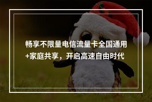 畅享不限量电信流量卡全国通用+家庭共享，开启高速自由时代