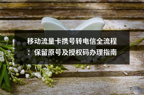 移动流量卡携号转电信全流程：保留原号及授权码办理指南