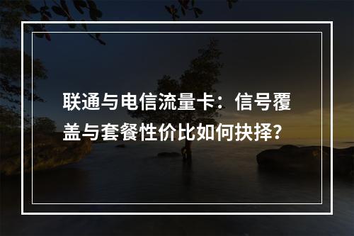 联通与电信流量卡：信号覆盖与套餐性价比如何抉择？