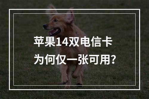 苹果14双电信卡为何仅一张可用？