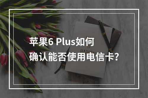 苹果6 Plus如何确认能否使用电信卡？