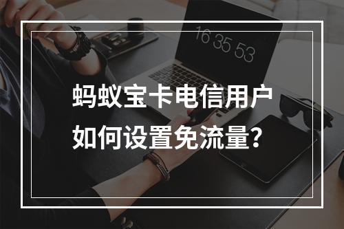 蚂蚁宝卡电信用户如何设置免流量？