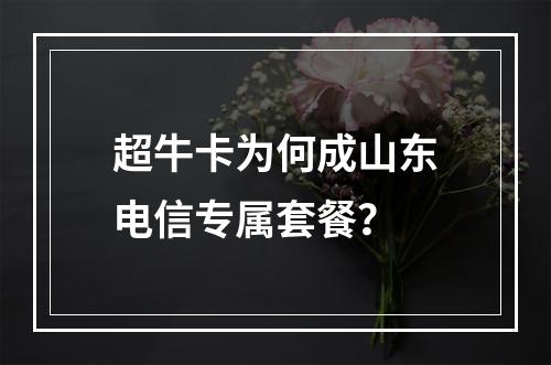 超牛卡为何成山东电信专属套餐？