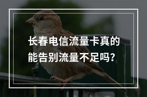 长春电信流量卡真的能告别流量不足吗？