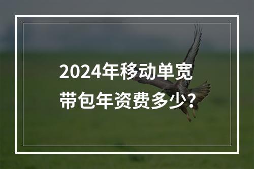 2024年移动单宽带包年资费多少？