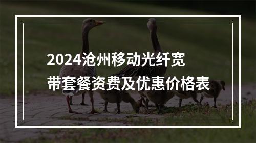 2024沧州移动光纤宽带套餐资费及优惠价格表