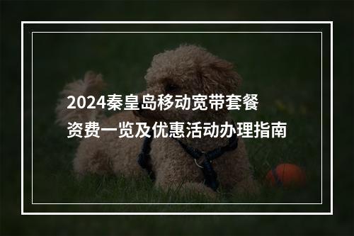 2024秦皇岛移动宽带套餐资费一览及优惠活动办理指南