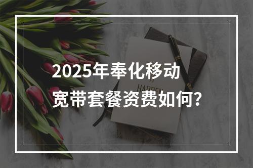 2025年奉化移动宽带套餐资费如何？