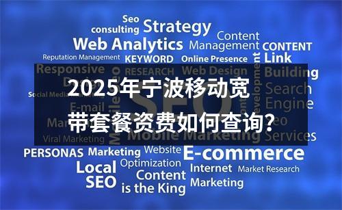 2025年宁波移动宽带套餐资费如何查询？