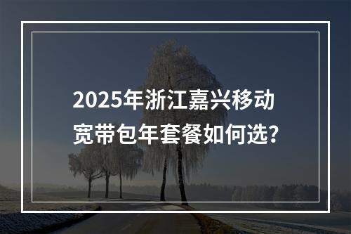 2025年浙江嘉兴移动宽带包年套餐如何选？