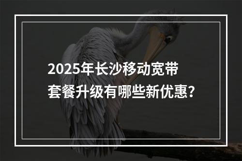 2025年长沙移动宽带套餐升级有哪些新优惠？