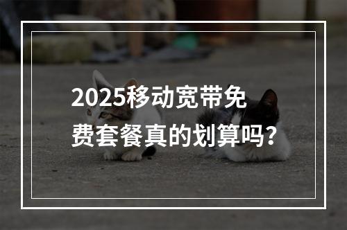 2025移动宽带免费套餐真的划算吗？