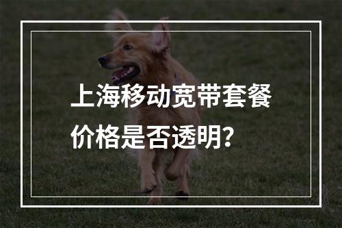 上海移动宽带套餐价格是否透明？