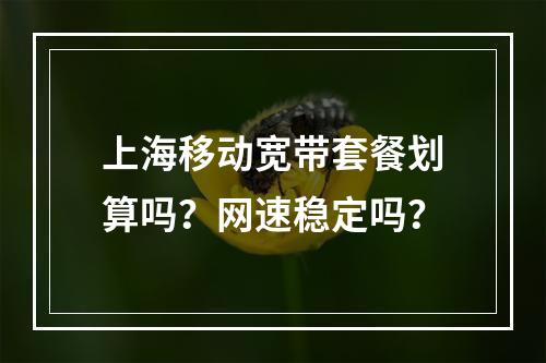 上海移动宽带套餐划算吗？网速稳定吗？