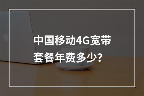 中国移动4G宽带套餐年费多少？