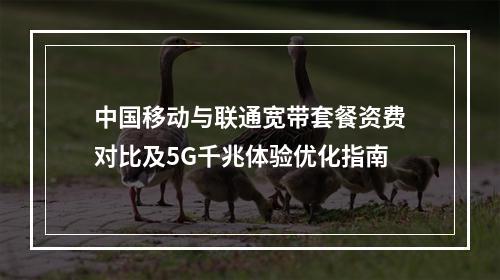 中国移动与联通宽带套餐资费对比及5G千兆体验优化指南