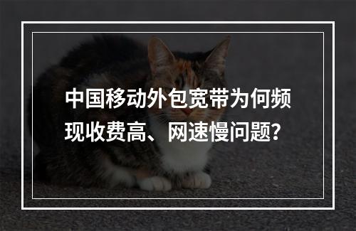 中国移动外包宽带为何频现收费高、网速慢问题？