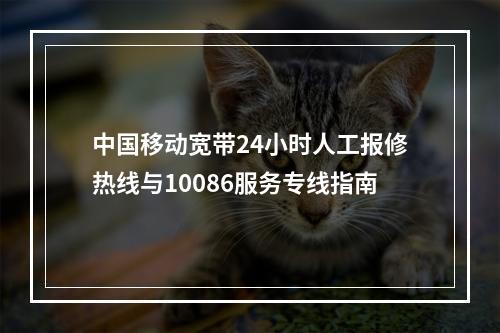 中国移动宽带24小时人工报修热线与10086服务专线指南