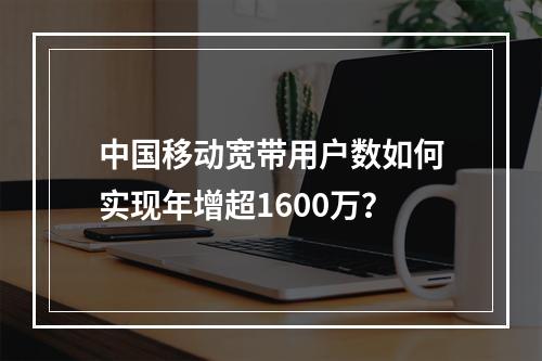 中国移动宽带用户数如何实现年增超1600万？
