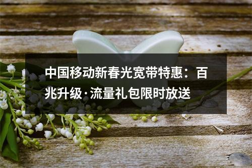 中国移动新春光宽带特惠：百兆升级·流量礼包限时放送