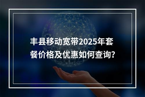 丰县移动宽带2025年套餐价格及优惠如何查询？