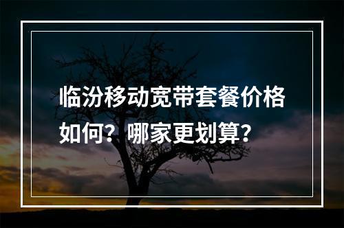 临汾移动宽带套餐价格如何？哪家更划算？